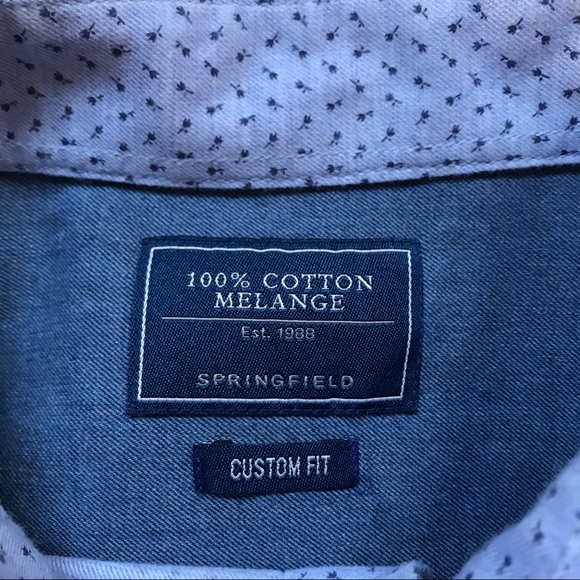 Men’s Springfield blue print button up - Picture 5 of 5